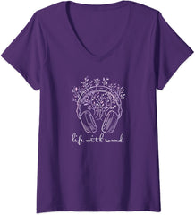 V-Neck T-Shirt - Life With Sound, Light