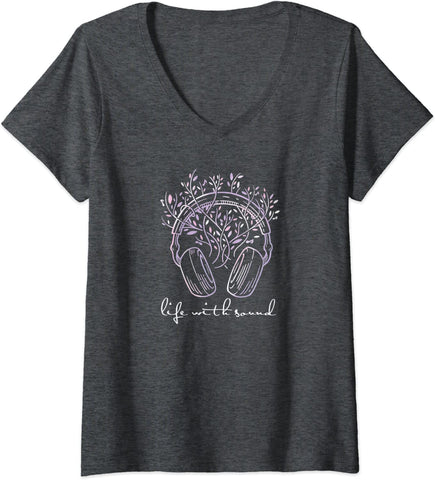 V-Neck T-Shirt - Life With Sound, Light