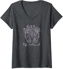 V-Neck T-Shirt - Life With Sound, Light