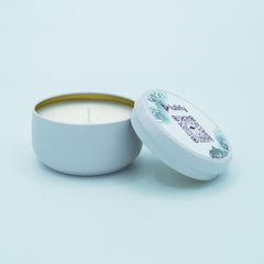 lullify rain scented candle in the clouds open display