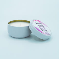 lullify basil scented candle in the clouds open display