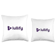 Throw Pillow - Lullify Logo, White