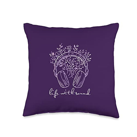 Throw Pillow - Life With Sound, Purple