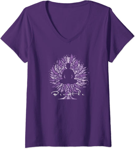 V-Neck T-Shirt - Breathe, Alternate Purple