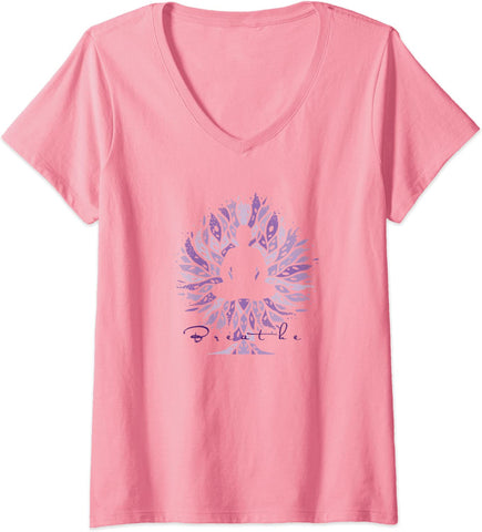 V-Neck T-Shirt - Breathe, Alternate Pink