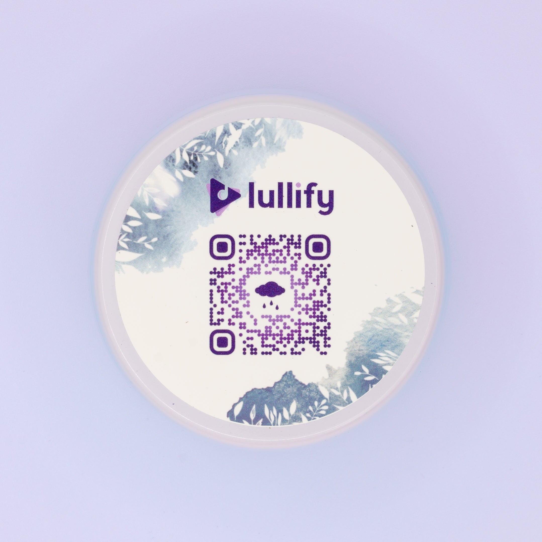 lullify rain scented candle lid